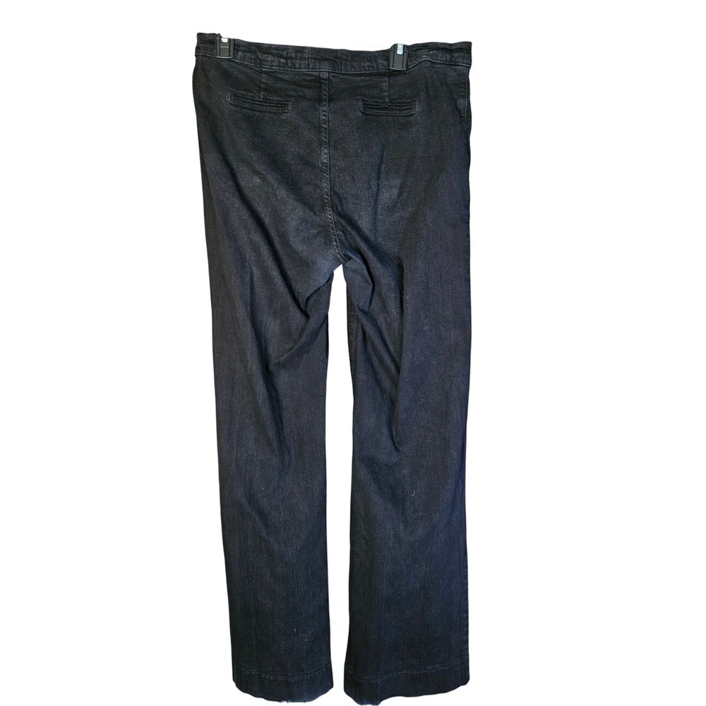 NYDJ Real Women Real Curves Black Wide Leg Trouser Jeans Size 14 High Rise 4448